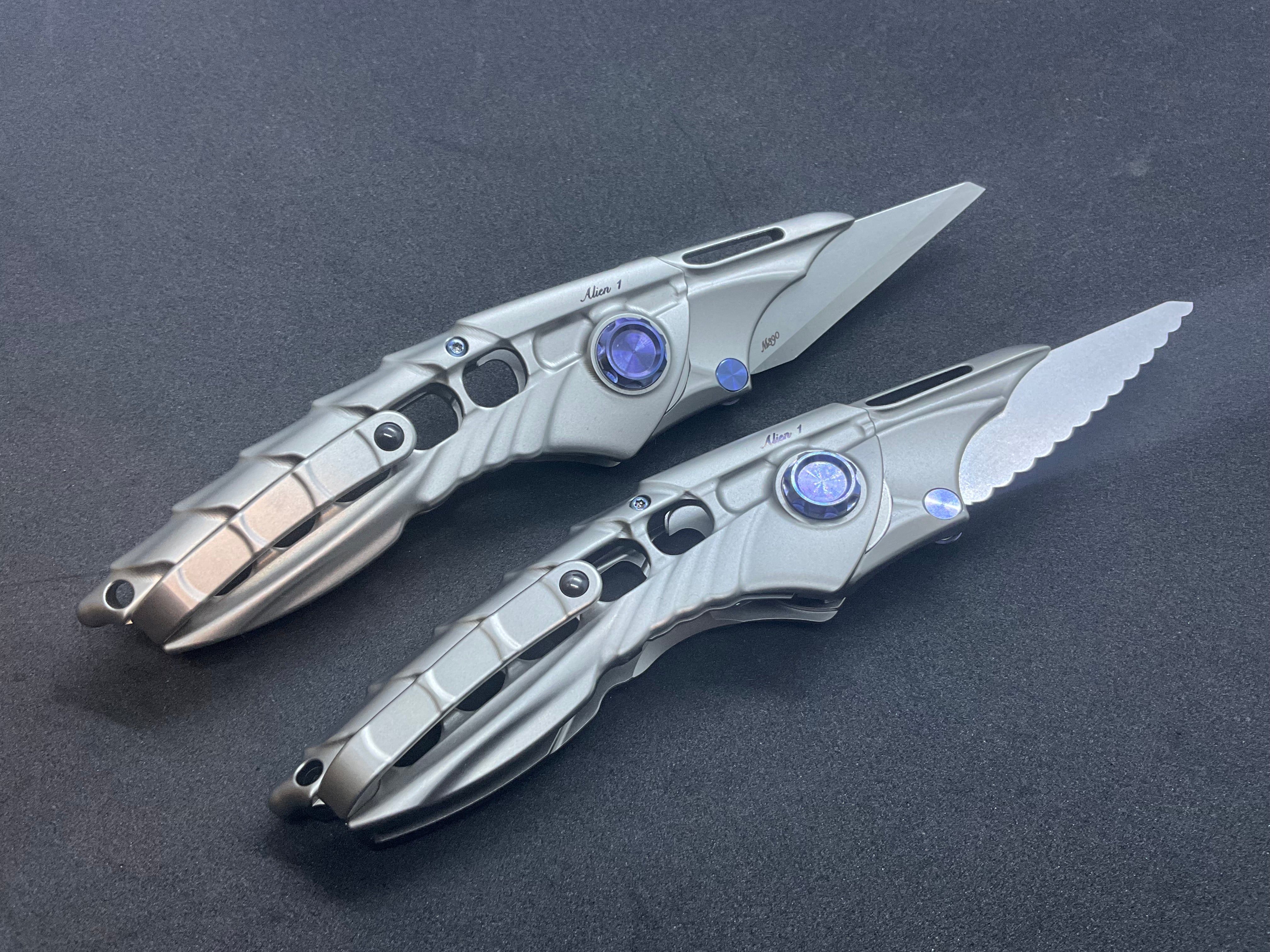 Rike Knife - Alien 1 + Fully Serrated Blade (updated version)